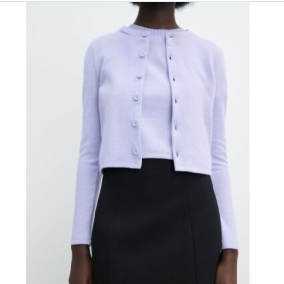 Zara blue long sleeve round neck soft cardigan NWT - Picture 10 of 10